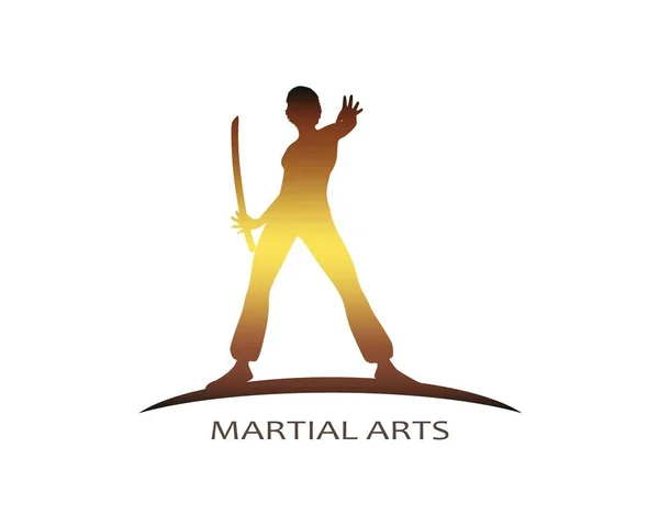 Logo del club di arte marziale Kung Fu — Vettoriale Stock