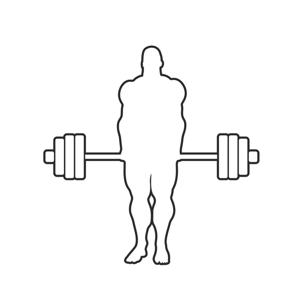 Bodybuilder silhouette posing — Stock Vector