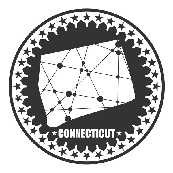 Connecticut Carte de l'État — Image vectorielle