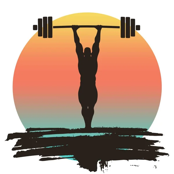 Silhouette de bodybuilder posant — Image vectorielle
