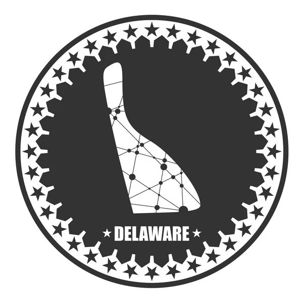 Delaware Mappa di stato — Vettoriale Stock