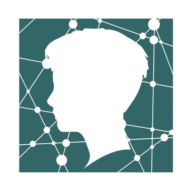 Bir kadın kafası silueti.