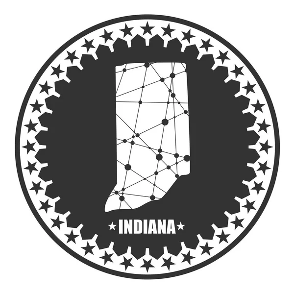 Carte de l'État de l'Indiana — Image vectorielle