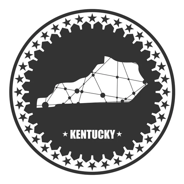 Mapa do estado de Kentucky — Vetor de Stock