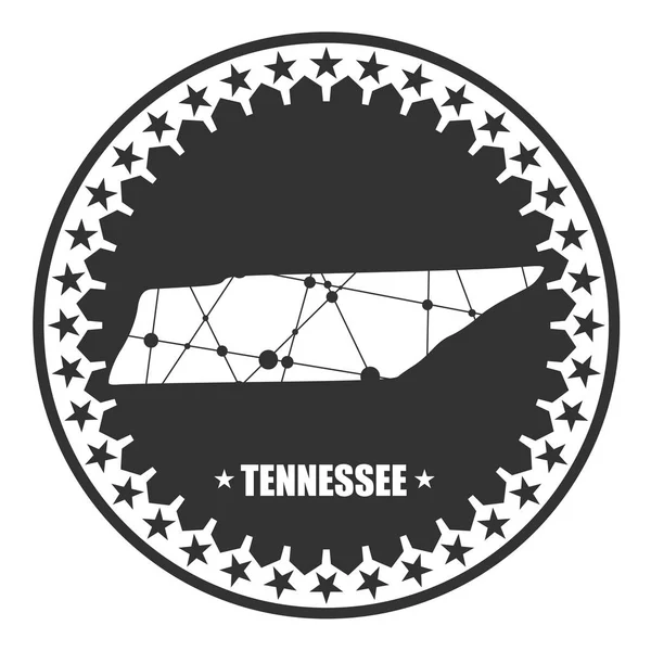 Mapa stavu Tennessee — Stockový vektor