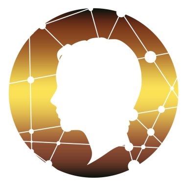 Bir kadın kafası silueti.