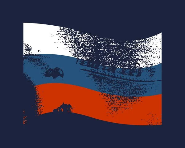 Desain bendera Rusia - Stok Vektor