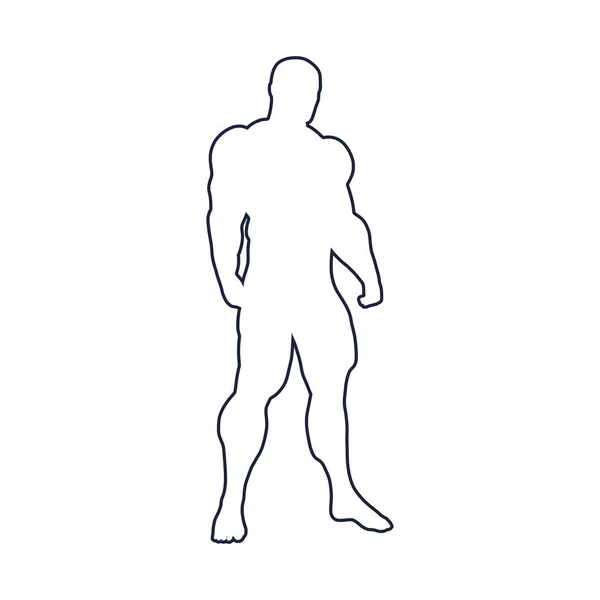 Silhouette de bodybuilder image — Image vectorielle