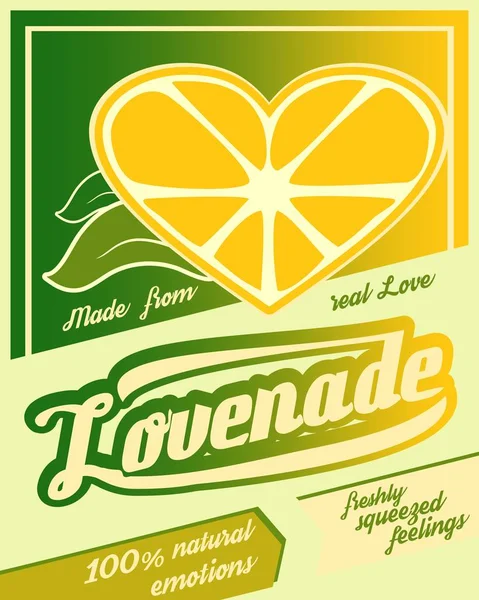 Affiche vintage colorée d'étiquette de limonade — Image vectorielle