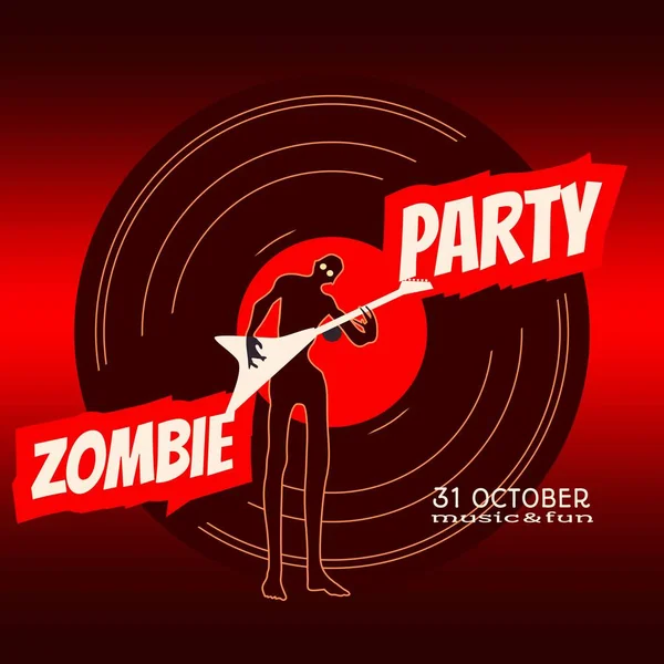 Illustrazione partito zombie — Vettoriale Stock