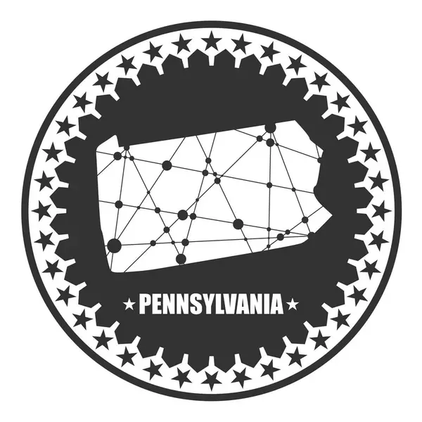 Carte de l'État de Pennsylvanie — Image vectorielle