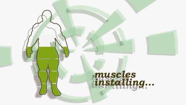 Bodybuilder silhouette immagine — Video Stock