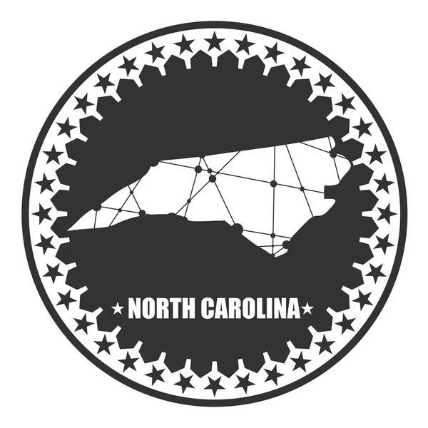 North Carolina State Map — Stockvektor