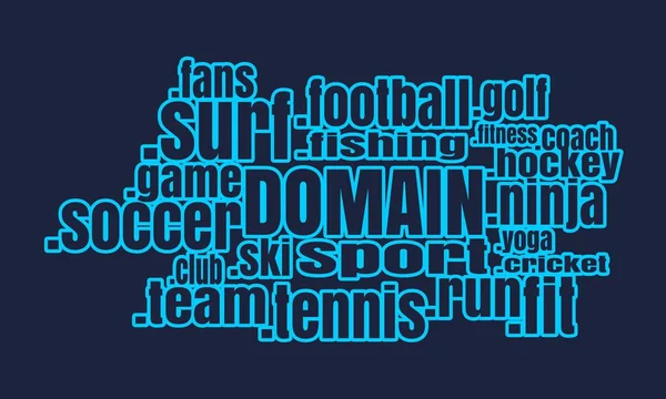 Sport domeinnamen cloud — Stockvector