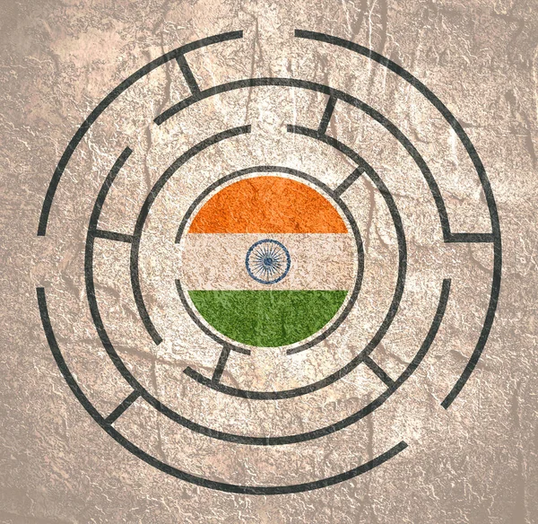 Bandera de la India en el laberinto —  Fotos de Stock