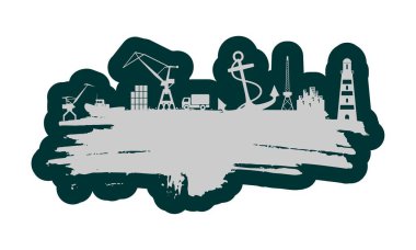 Kargo bağlantı noktası göreli Icons set.