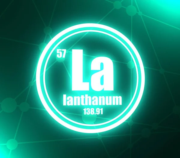Химический элемент лантана . — стоковое фото