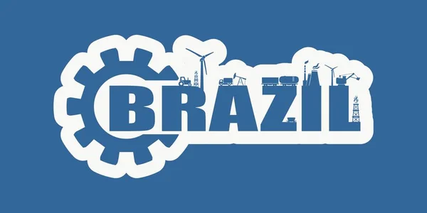 Iconos de energía y energía. Palabra de Brasil — Vector de stock