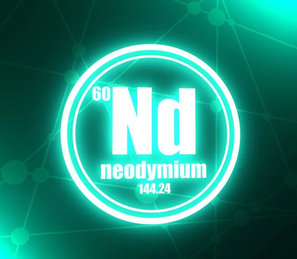 Elemento químico de neodimio . —  Fotos de Stock