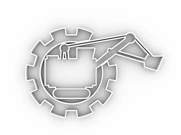 Mining or construction machine logo — Stock Photo, Image