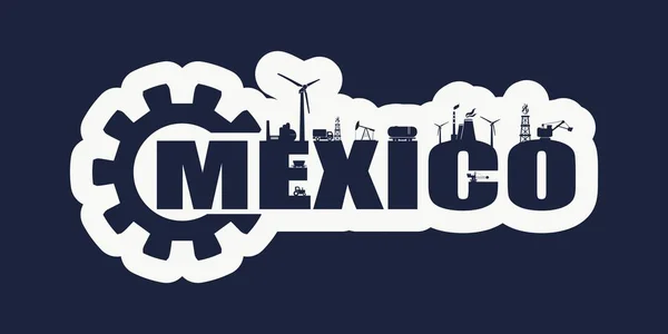 Energy and Power icons. Mexico word — Stock Vector