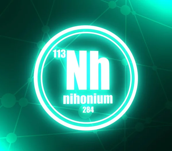 Nihoniowy pierwiastek chemiczny. — Zdjęcie stockowe
