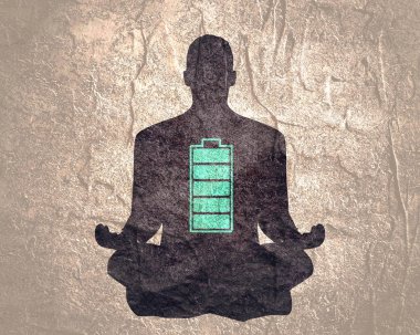 İş adamı meditasyon illüstrasyonu