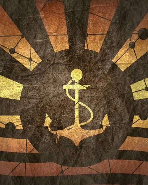 Sun rays backdrop with anchor icon