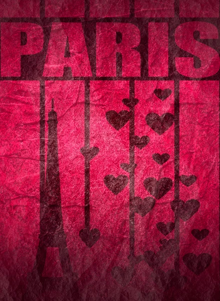 Torre Eiffel. Texto Paris — Fotografia de Stock