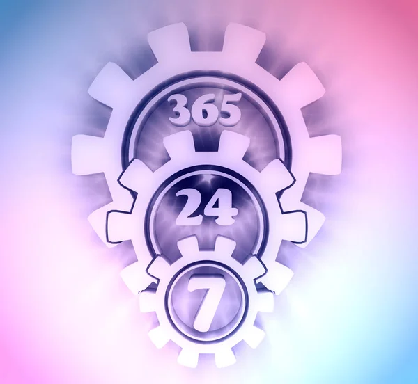 Timing badge symbool 7 en 24 — Stockfoto