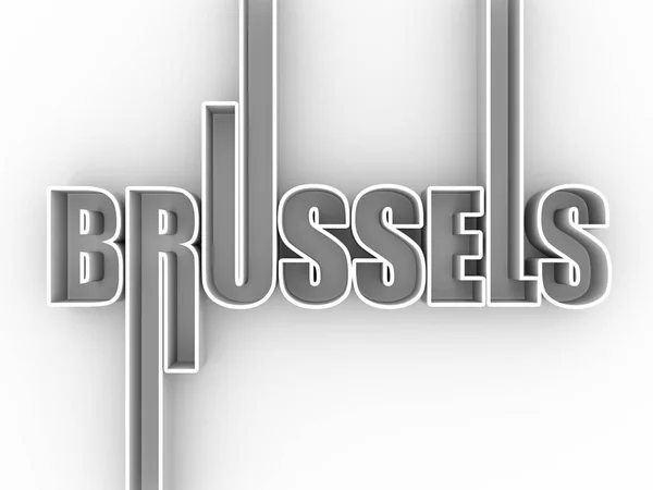 Nazwa miasta Bruksela. — Zdjęcie stockowe