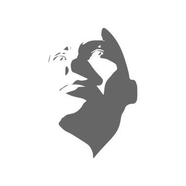 Bir kadın kafası silueti..