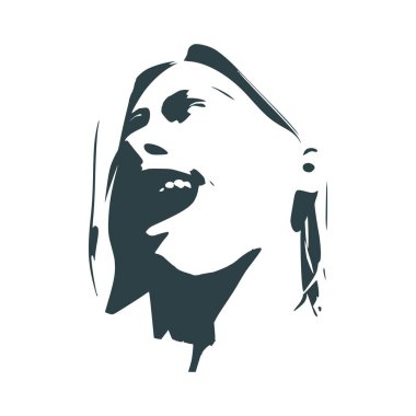 Bir kadın kafası silueti..