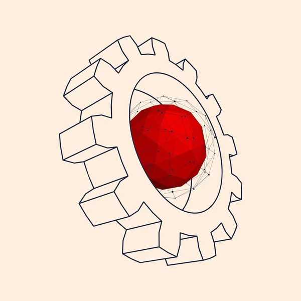 Rueda dentada 3d — Archivo Imágenes Vectoriales