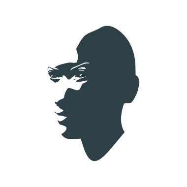 Bir kadın kafası silueti..