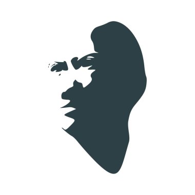 Bir kadın kafası silueti..