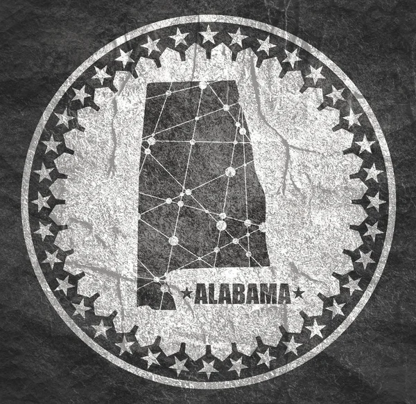 Mapa státu Alabama — Stock fotografie