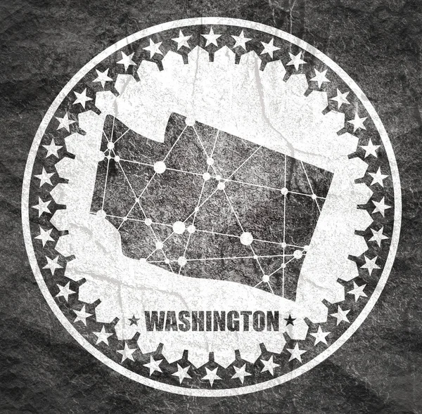 Вашингтон стан карта — стокове фото
