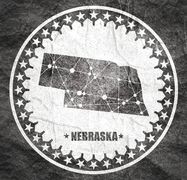 Mapa státu Nebraska — Stock fotografie