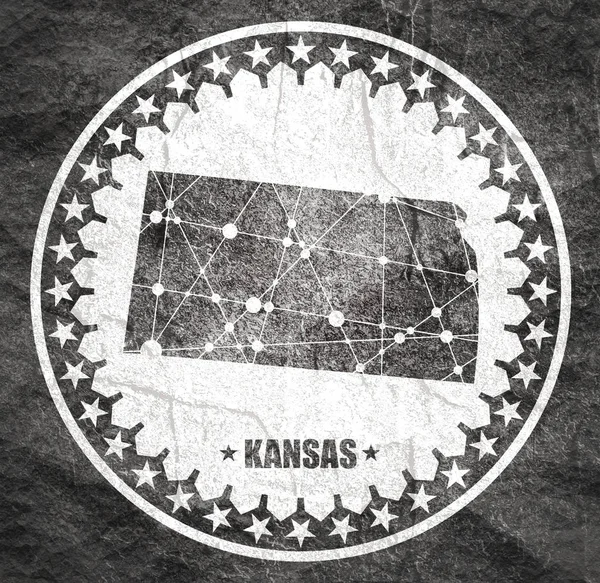 Landkaart Kansas — Stockfoto