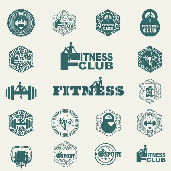 El conjunto de elementos de diseño fitness — Archivo Imágenes Vectoriales