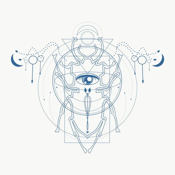 Mystiek occult symbool. — Stockvector