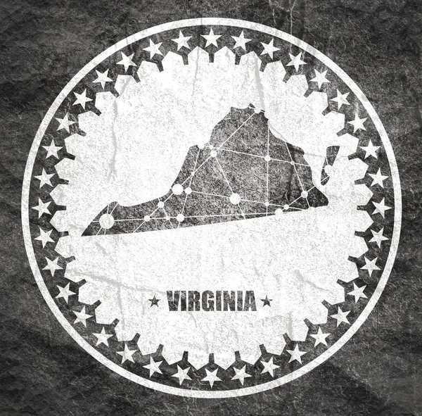 Карта штата Вирджиния — стоковое фото