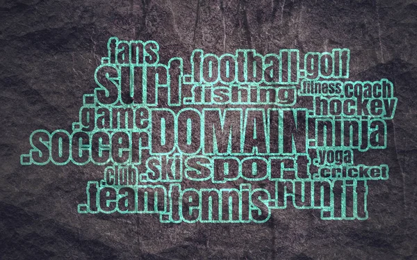Хмара спортивних доменних імен — стокове фото
