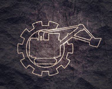 Madencilik ya da inşaat makinesi logosu