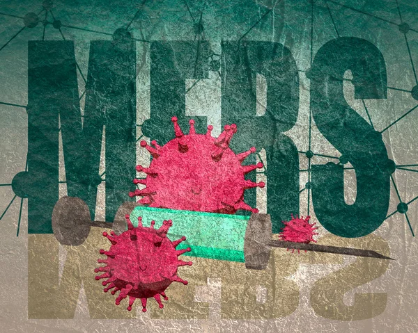 Wirus i strzykawka z chorobą Mers — Zdjęcie stockowe