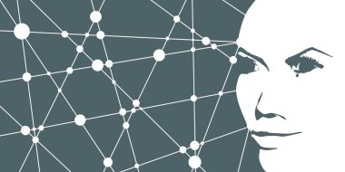 Bir kadın kafası silueti..