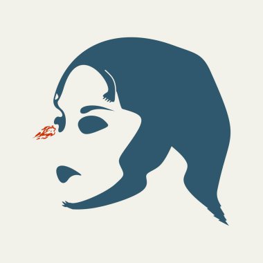 Kadının kafası silüeti.