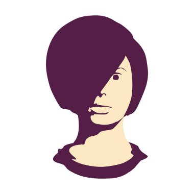 Bir kadın kafası silueti..