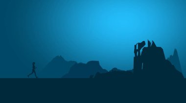 Koşan kadın silueti